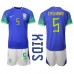 Tanie Strój piłkarski Brazylia Casemiro #5 Koszulka Wyjazdowej dla dziecięce MŚ 2022 Krótkie Rękawy (+ szorty)